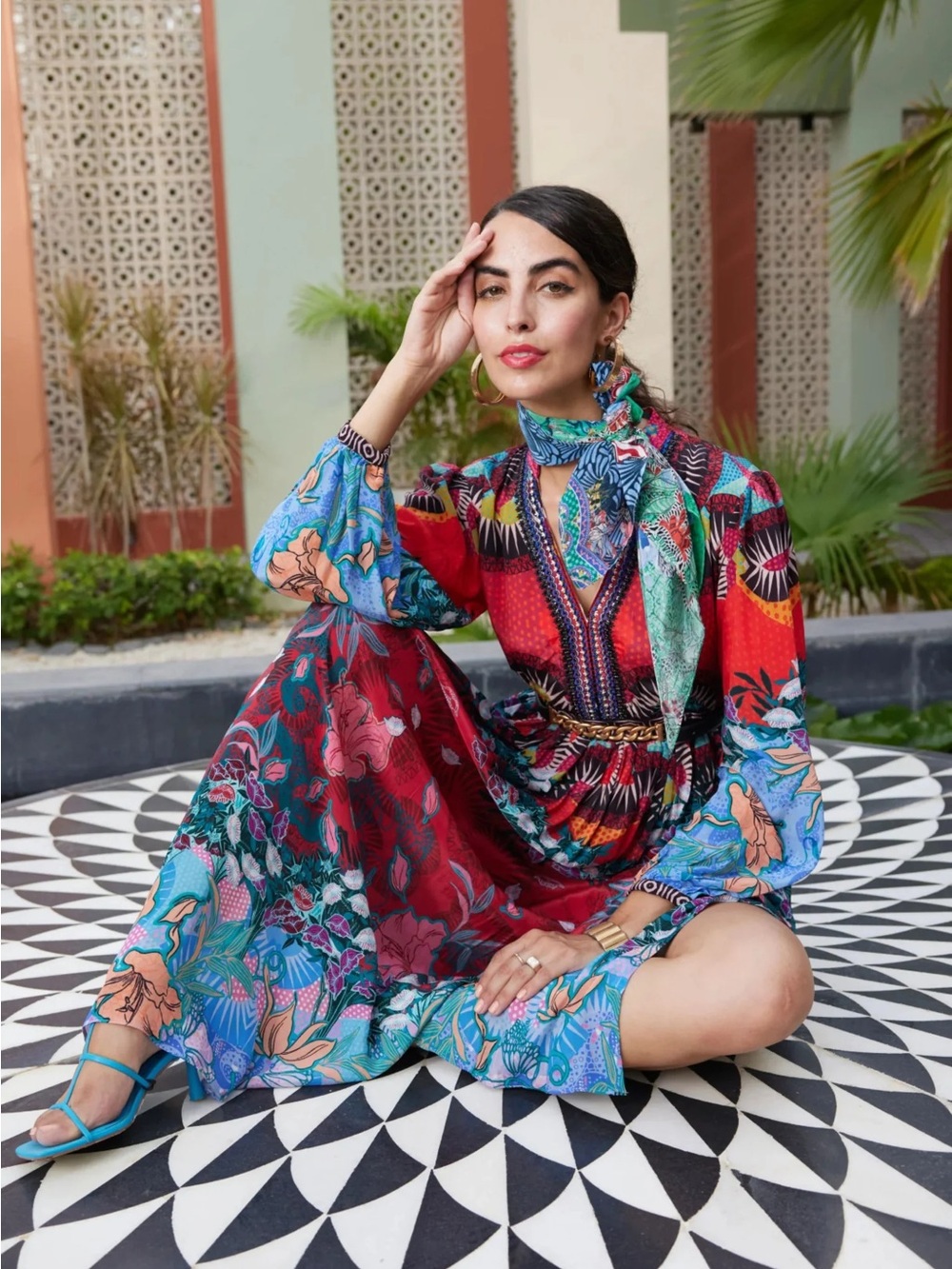 Anthropologie Bhanuni by Jyoti Maxi Dress 12 Feminine Bohemian Resort Chic NWT - Picture 6 of 16